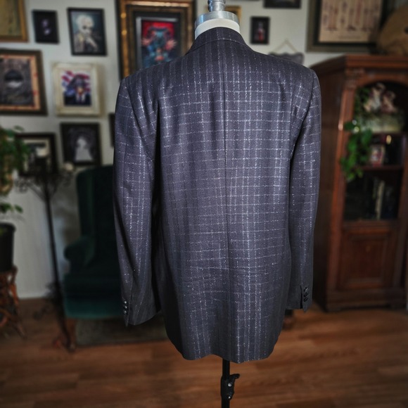 Vintage 80s Yves Saint Laurent Mens Double Breasted Blazer Jacket Italy Wool - Picture 5 of 8